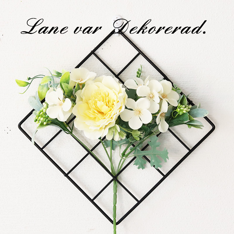 Modern Minimalist Iron Art Grid Wall Trim Simulation Flowers Barbed Wire Creative Wall Interior Pendant Small Fresh Flowers-Taobao