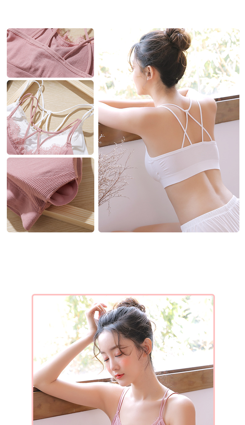 Áo lót ngực hàng đầu đồ lót phụ nữ đoạn ngắn chạm đáy chống ánh sáng làm đẹp trở lại dây đeo vest gợi cảm thu thập chéo áo ngực áo bra 3 dây