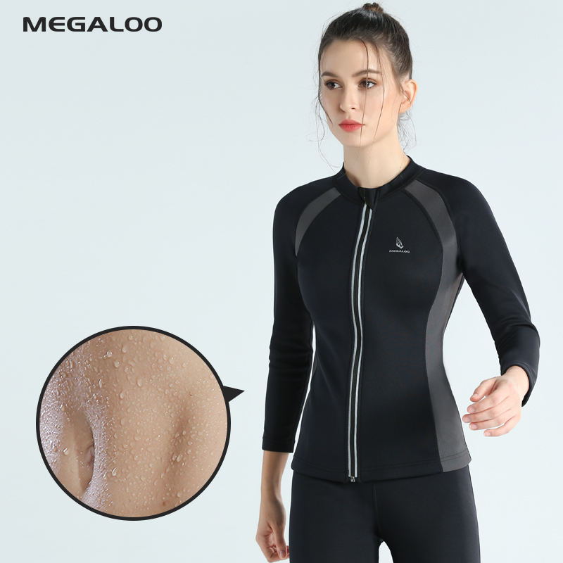 Megaloo sweaty clothes women's coat sweating sweat clothes belly exercise yoga running fitness coat