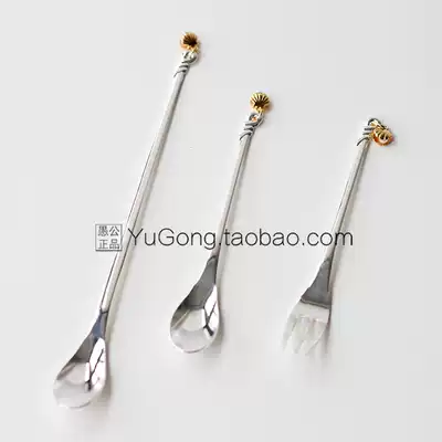 Japanese high Mulberry metal stainless steel shell Pearl coffee spoon short spoon Fork dessert tableware