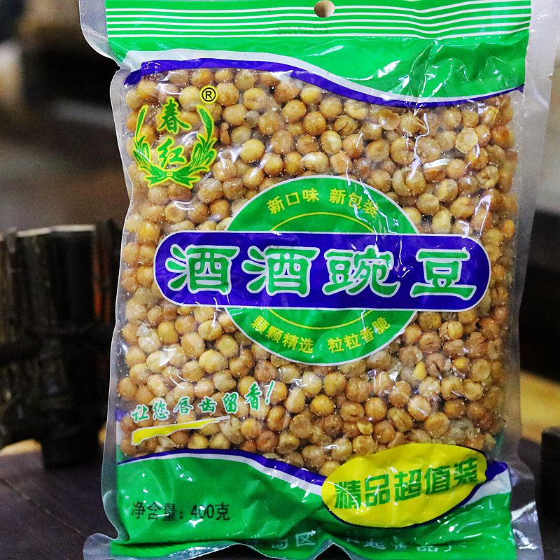 Wuhan Roasted Seeds and Fried Salted Peas Golden Bean Crispy Peas Hot and Sour Powder Companion Snacks 2 Bags