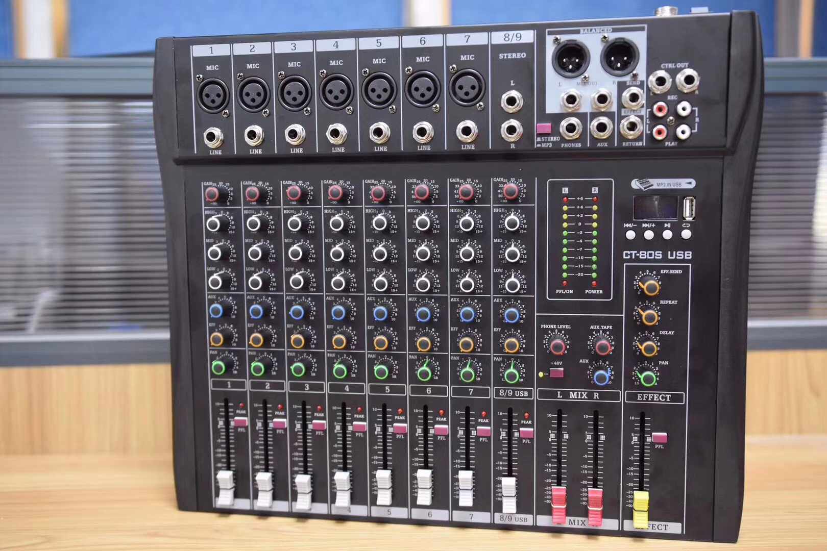 Professional Stage Sound ktv Performance Mixer 8 Road with Effect Bluetooth Functional Conference Performing Arts Tuning