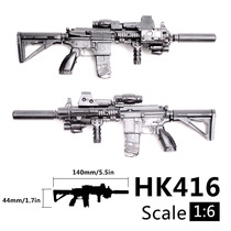 1:6 HK416 assault rifle M416 assembly model soldiers military weapons ornaments building blocks eat chicken gun mold