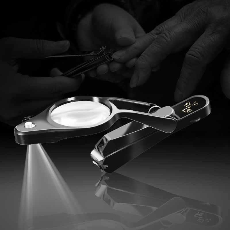 Japan imports LED lamp magnifier nail clippers adult with lamp nail clippers file knife older people large nail clippers