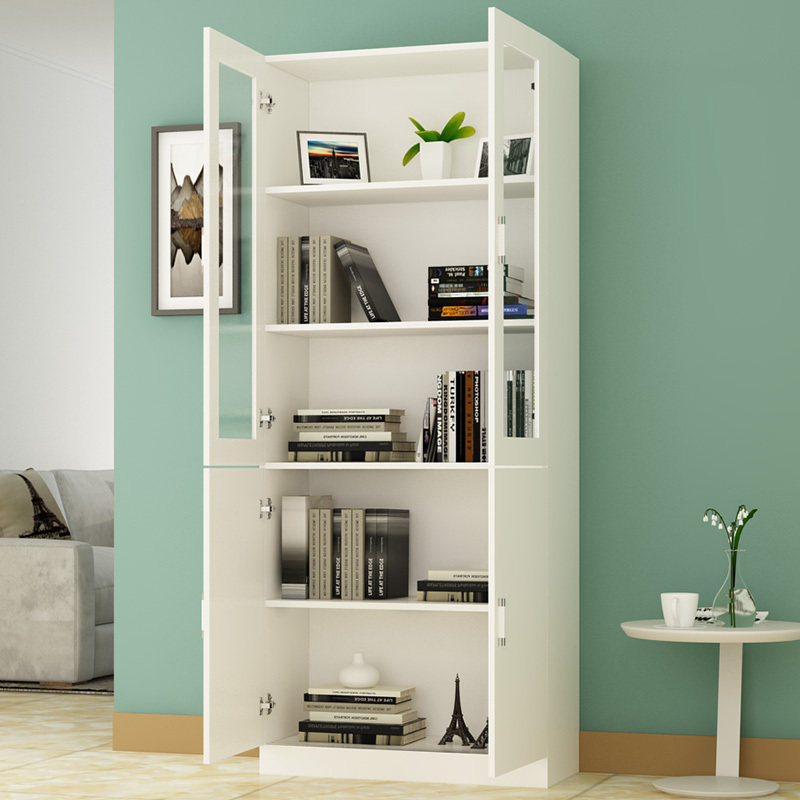 Bookcase bookshelf combination simple modern living room with door cabinet glass door bookcase economic multi-functional locker