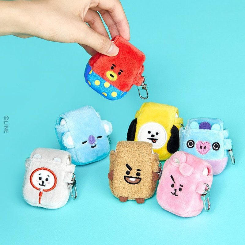 South Korea BT21 is suitable for Apple AirPods Plush Protective Case 1st Generation Buckle Bluetooth Headphone Box 2nd Generation Soft Shell