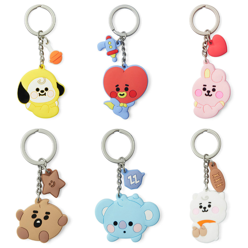 Korea BT21 Cartoon Baby Boy Paparazzi Key Button Car Key Hangover Kit Bag Accessories