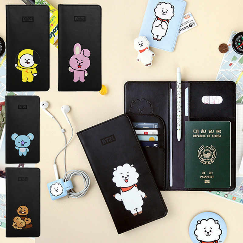 South Korea BT21 x monopoly paparazzi pattern long version of passport holder document bag protective sleeve money card bag