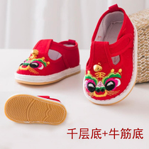 Infants and young children hu tou xie qian ceng di tpr anti-slip toddler shoes men baby shoes Chinese style conventional shoe