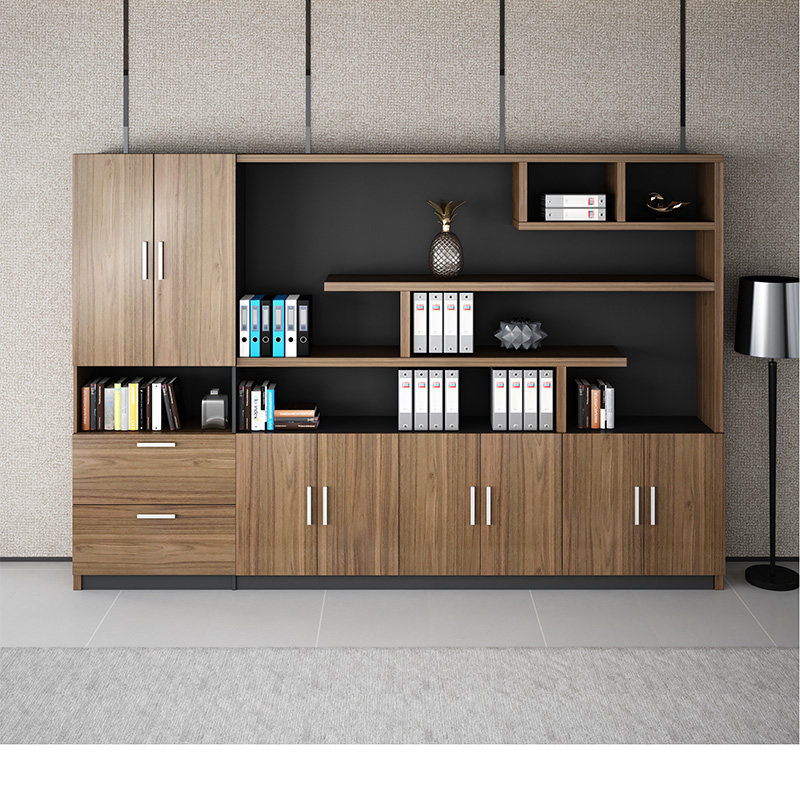 Office filing cabinet simple bookcase Filing cabinet Wooden information cabinet Boss room background bookcase combination bookcase