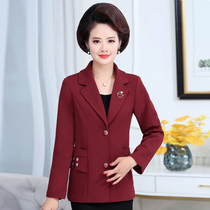 Middle Aged Woman 2021 New Autumn Clothing Jacket Thin blouses Old age Short-style suit Mom dress Spring and fall Little West suit