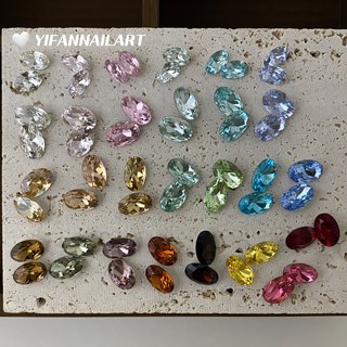 YIFANNAIL【瘦鸽子蛋】仿华1:1~6*10mm 8*12mm椭圆尖底美甲钻S17
