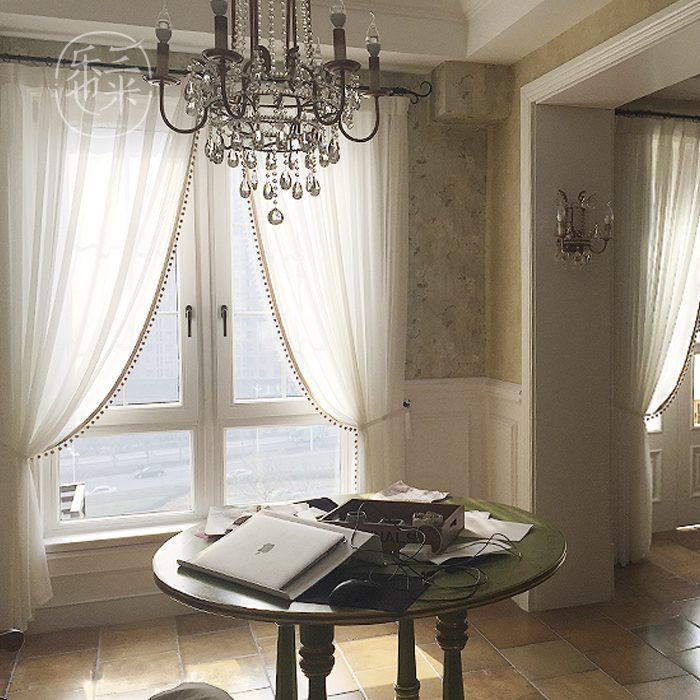 Nordic Minimalist Curtain Yarn Curtain Partition White Semi-Light-Transmission Yarn Curtain Porch Balcony Yarn Finished Window Blinds Drapes.