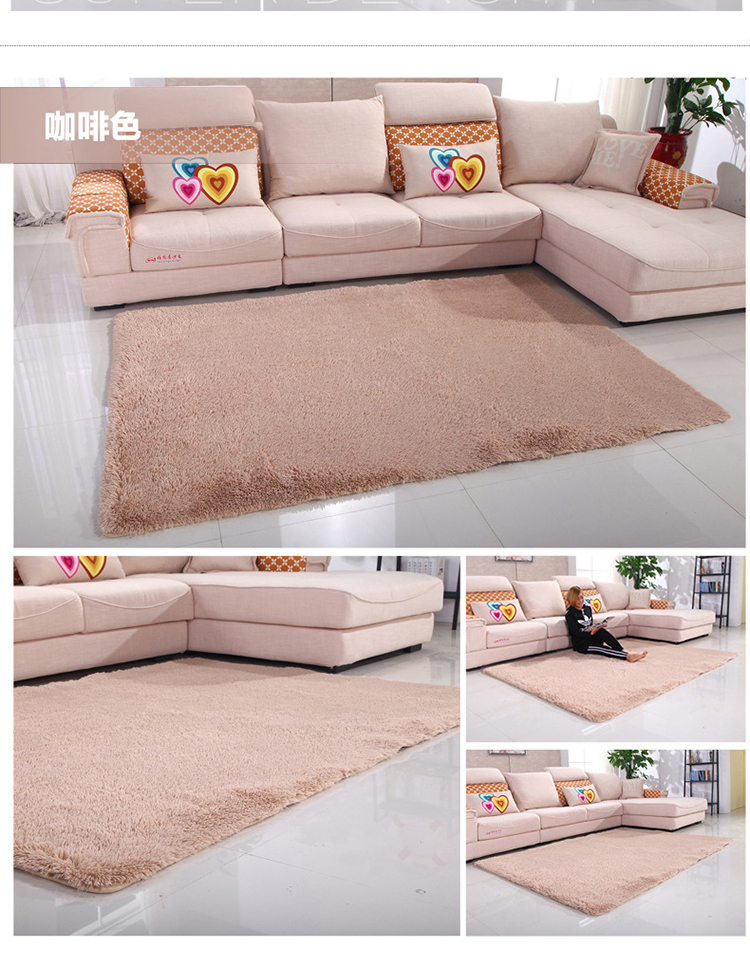 Silky thảm dày có thể được rửa sạch màu phòng ngủ nhỏ gọn giường thảm phòng khách sofa phòng tatami thảm - Thảm thảm nhựa trải sàn