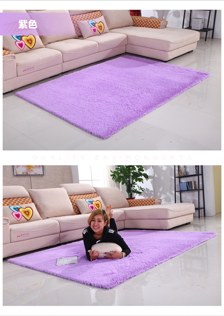 Silky thảm dày có thể được rửa sạch màu phòng ngủ nhỏ gọn giường thảm phòng khách sofa phòng tatami thảm - Thảm thảm nhựa trải sàn