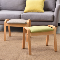 Stool Home Living Room Small Bench Brief Solid Wood Small Stool Creative Sofa Stool Wooden Bench Cloth Art Changing Shoes Stool Short Stool