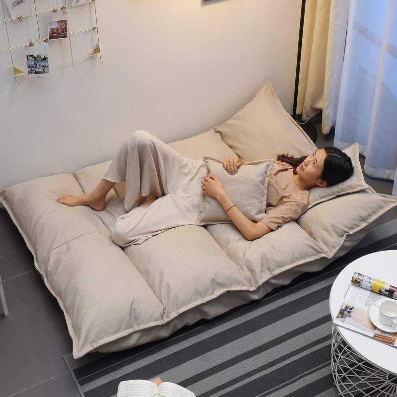 Lazy sofa tatami net red folding sofa dual-purpose double cute girl room bedroom small sofa