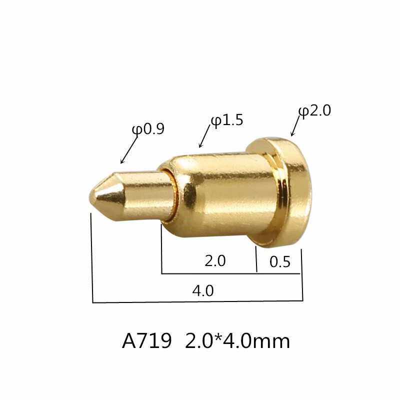 A719 Custom pogopin probe telescopic spring thimble bronze small black clamp charging needle gold-plated current pin