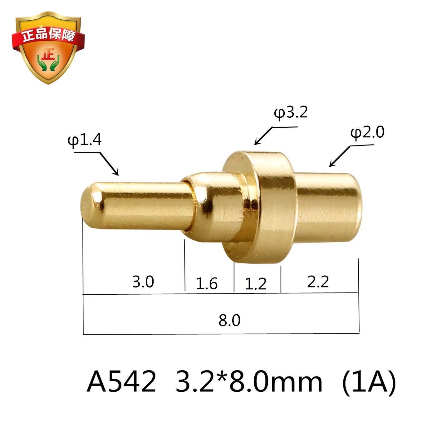 Copper gold-plated spring thimble, current small black clip, pcb conductive probe, electrode needle, contact point manufacturer customized A542