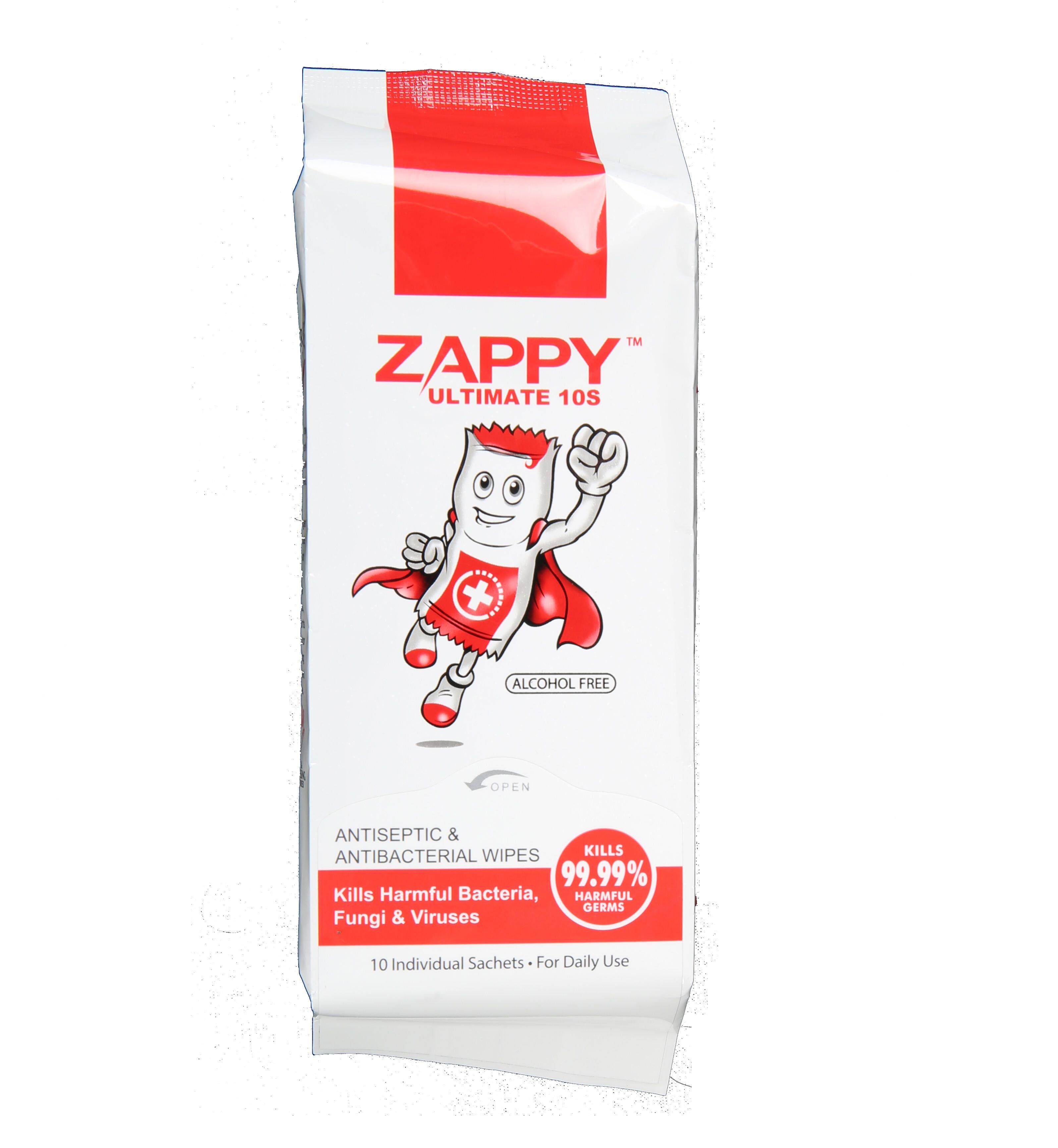 Singapore imports ZAPPY Jebi strong sterilization and disinfection wipes 10 pieces individually packaged X10 packs of baby wipes