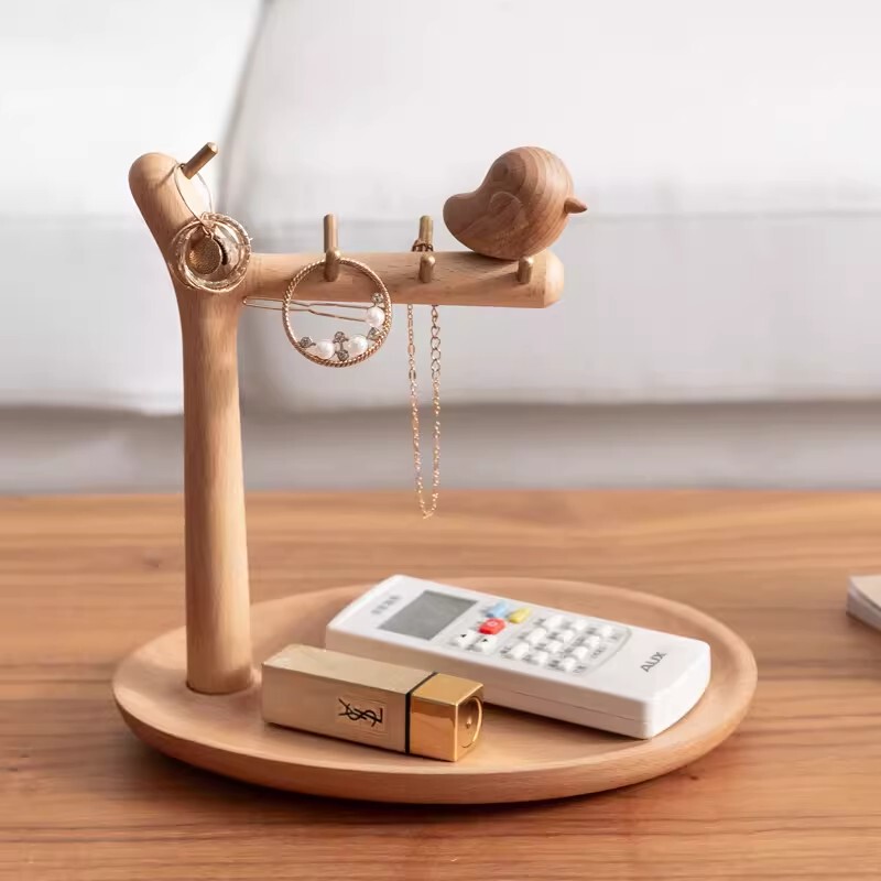 Entrance Hallway Key Storage Solid Wood Tray Desktop Ornament Storage for Finding Keys at the Door, Creative Hanging Type