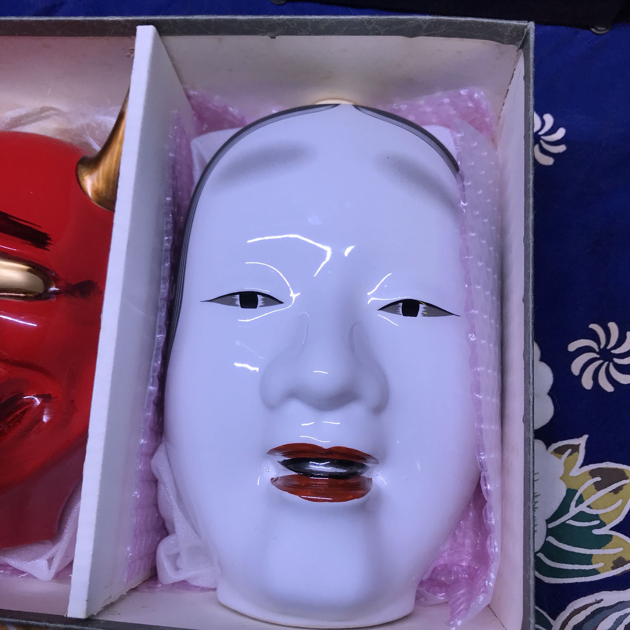 般若酒瓶面具能面神樂面陶瓷面具鬼頭面紋身店擺件紋身機 般若酒瓶面具能面神樂面陶瓷面具鬼頭面紋身店擺件紋身機