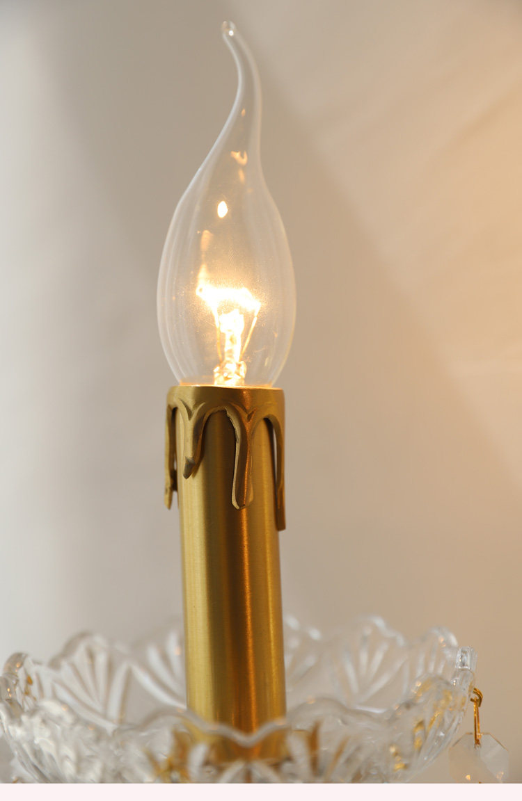 Бра 洛西可 法式复古水晶壁灯 欧式美式卧室床头客厅过道楼梯全铜壁灯