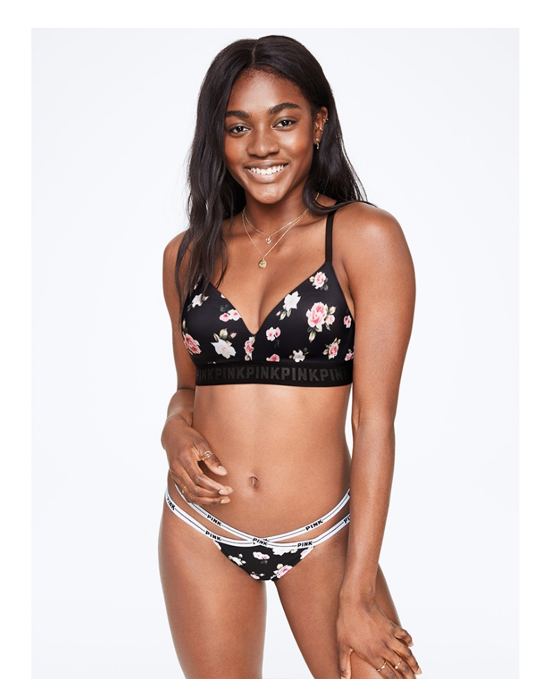 [5 miếng 228] Wei Mi PINK đai mỏng rỗng cotton gợi cảm thong đai Logo 11137297 sịp