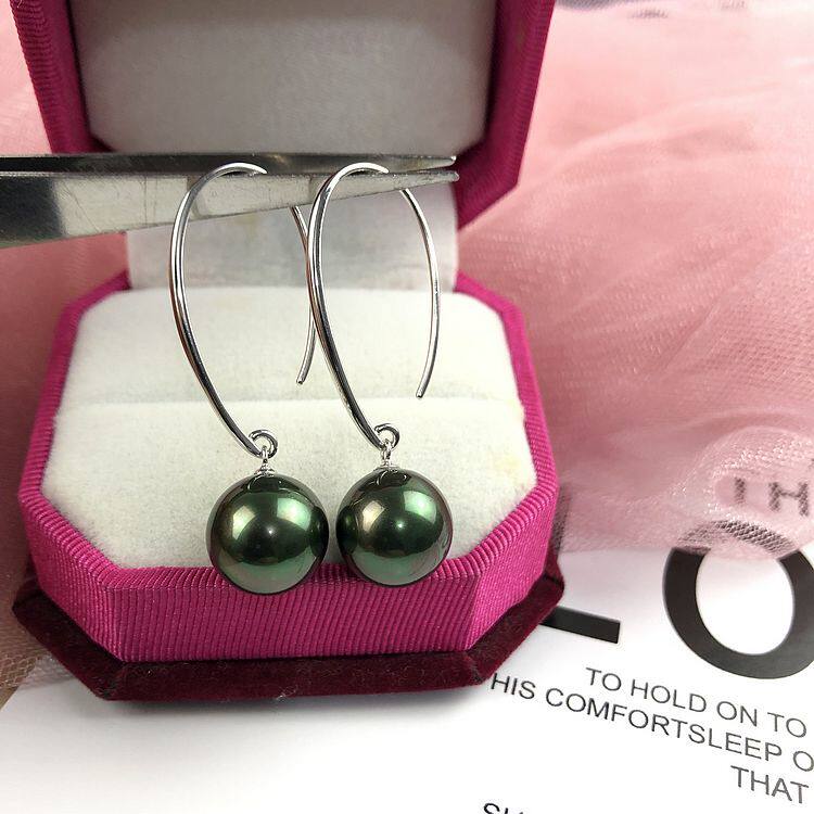 New pint minimalist female medium long version S925 silver natural seawater mother beaded earrings earring ear decorated white not pearls