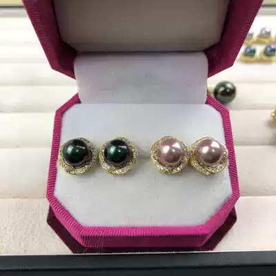 S925 Silver Classic women shell bead earrings natural mother shell imitation pearl ear Jewelry earrings White purple