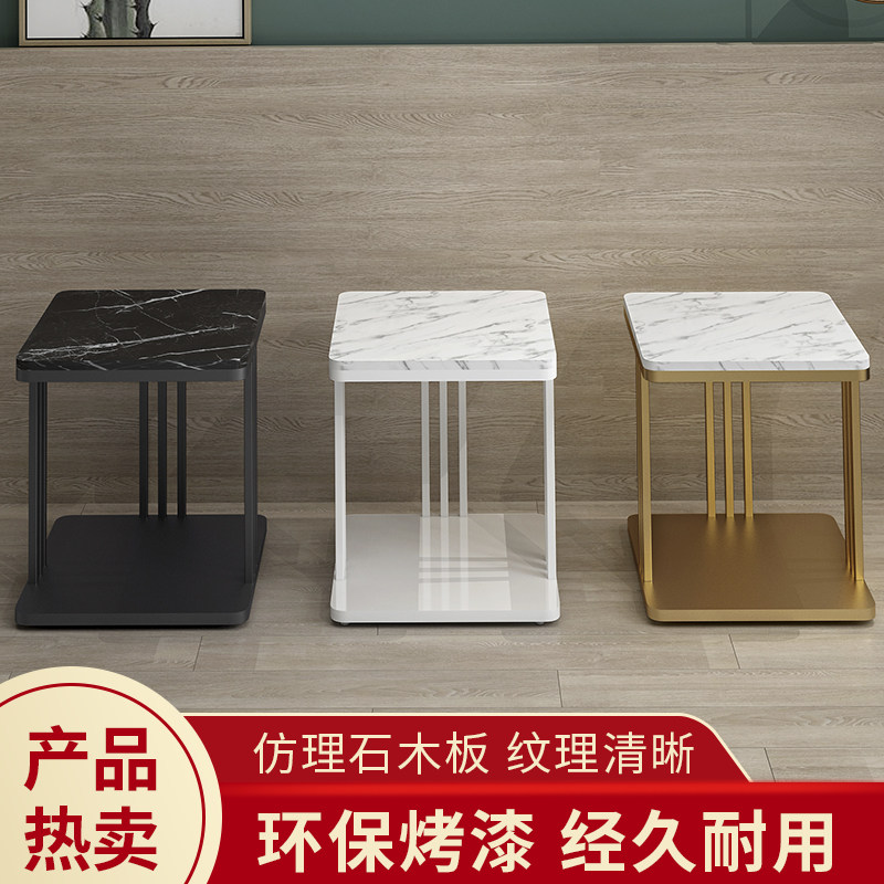 Modern simple Wrought iron bed cabinet Paint bedroom bed cabinet Economical small apartment type gold storage cabinet