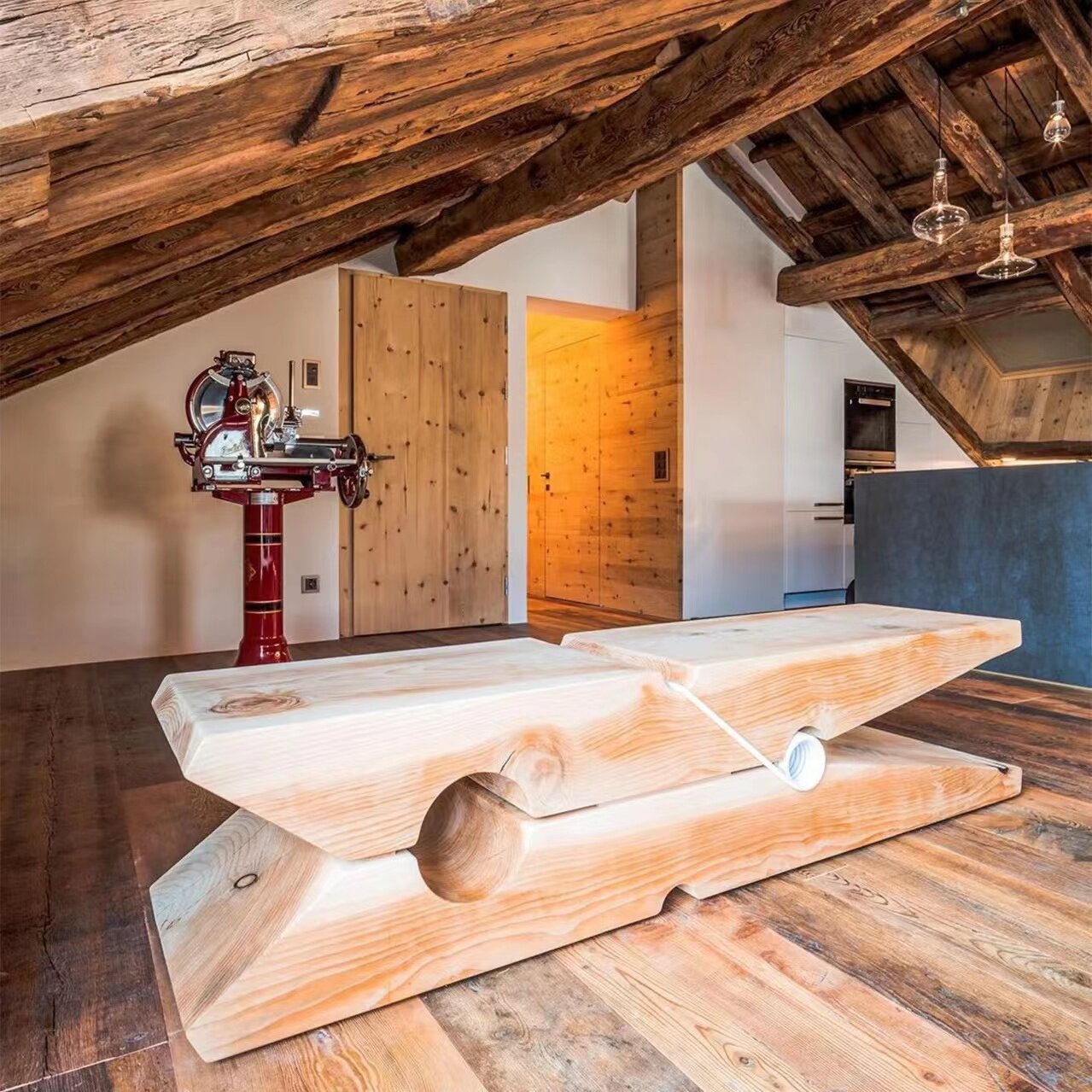 Nordic personality creative solid wood bench homestay log TV cabinet bench clip home door change shoe stool