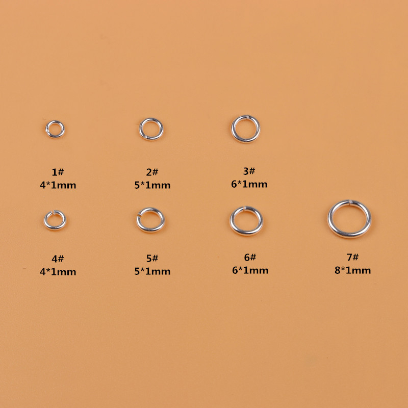 S925 pure silver opening ring closed loop silver decoration connecting ring living mouth silver ring diy hand-made necklace interface ring silver buckle