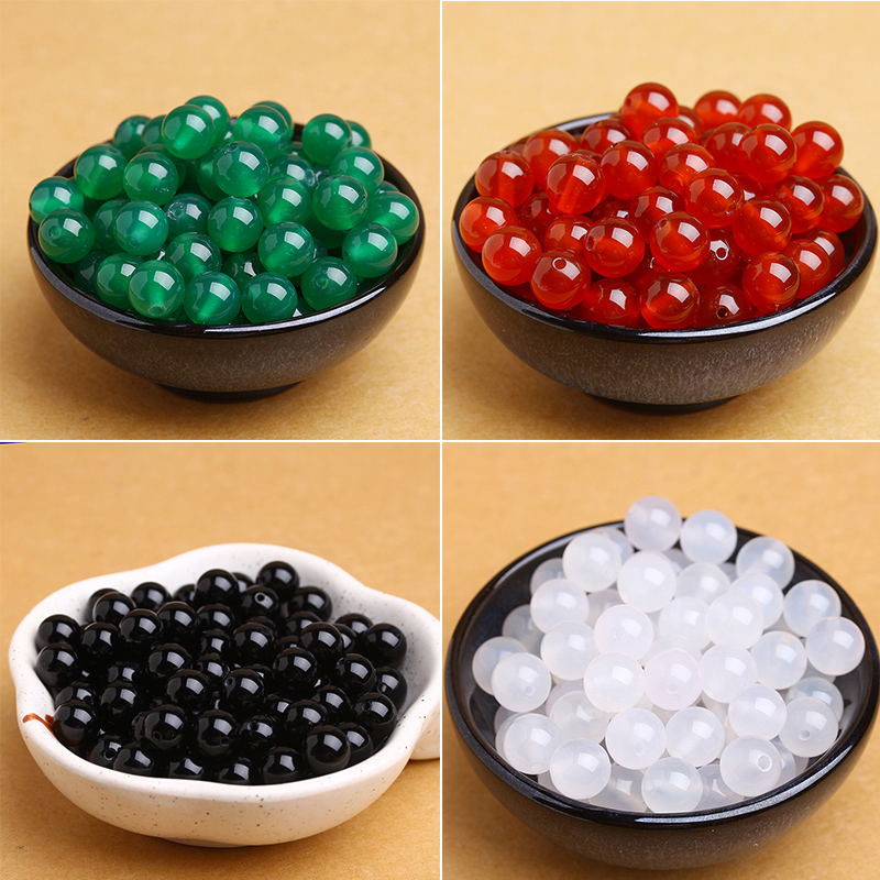 Natural black red Manau prose pearl white agate green agate not mixed with DIY loose bead string beads handwoven accessories bag