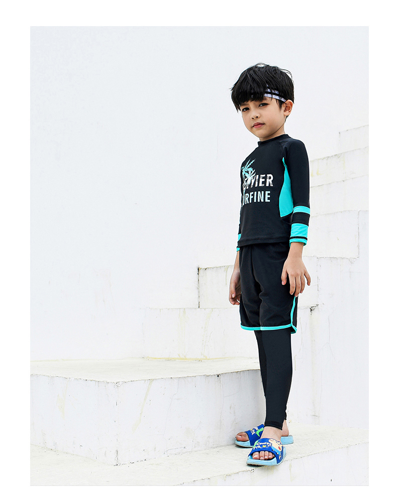 Đồ bơi trẻ em Hàn Quốc cho bé gái chia tay dài tay ấm áp và phơi khô nhanh góc phẳng chống nắng cho bé trai - Bộ đồ bơi của Kid đồ bơi trẻ em nam