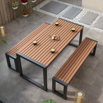 Sun Protection Outdoor Table And Chairs Courtyard Open-air Minima Dining Table And Chairs Combined Leisure Room Foreign Minister Table Dining Room Balcony Table