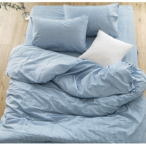 Special offer pure cotton plaid bed sheet fitted quilt cover sleep olive green dormitory one piece pillowcase navy blue big grid summer