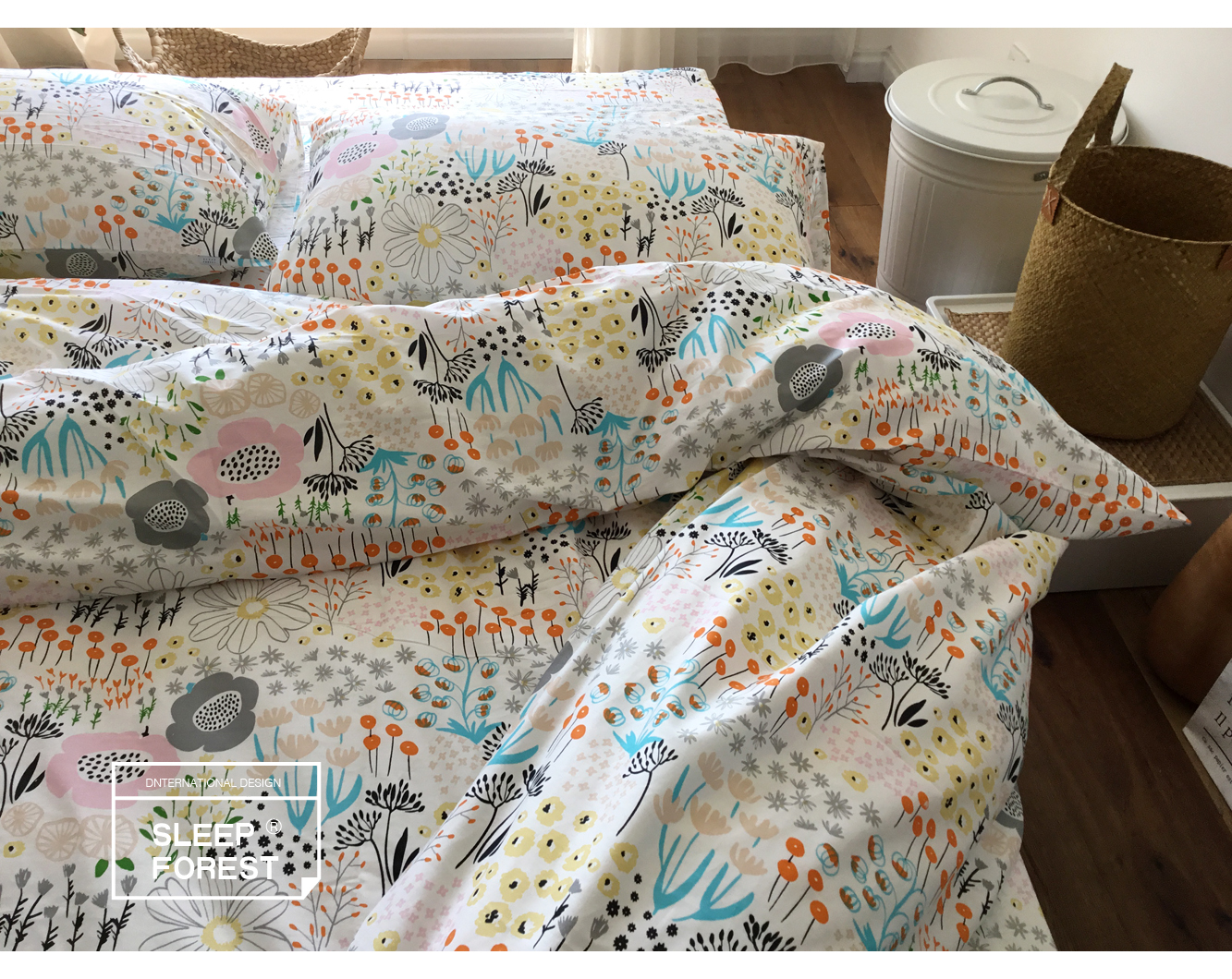 Quilt cover mảnh duy nhất cotton mùa xuân và mùa hè thực vật phim hoạt hình bông quilt cover sinh viên duy nhất chăn đơn 1.5 đôi 2.0