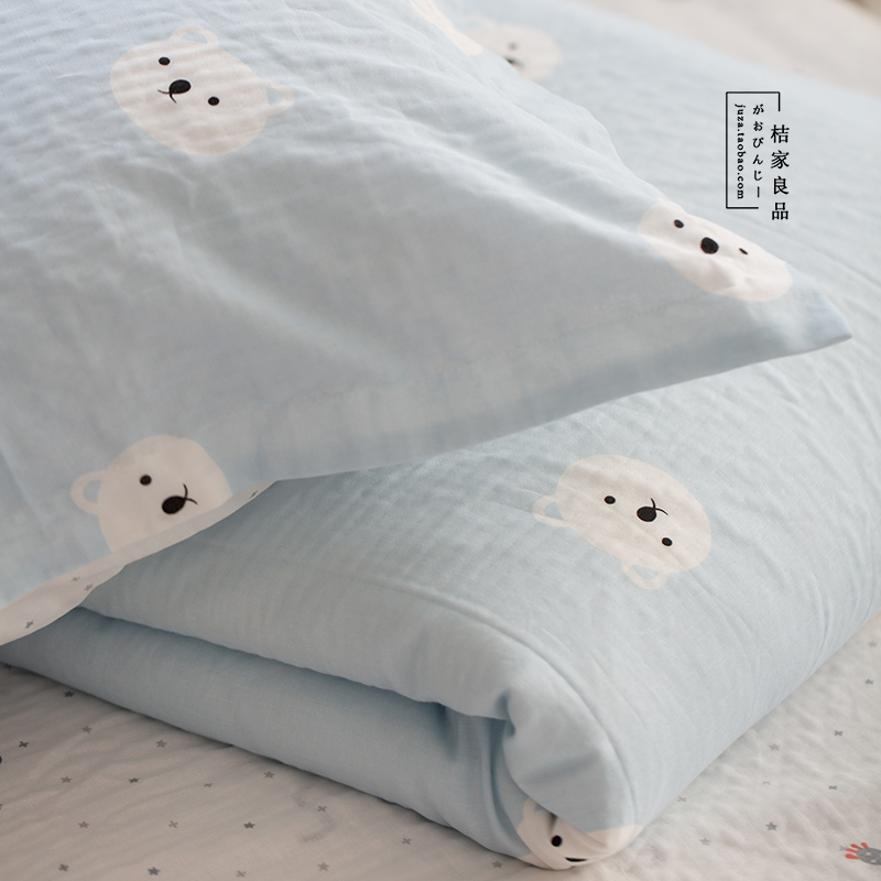 Có thể tùy chỉnh cotton hai lớp sợi mùa hè chăn đơn mảnh bốn mảnh mùa hè mỏng mùa hè mát mẻ đơn đôi 1,5 * 2 m chăn ga cao cấp