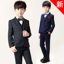 Boy suit suit Autumn and winter childrens suit Korean version of the British handsome boy small dress jacket Flower girl performance suit