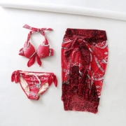 Áo tắm đơn trong nước chia áo tắm nữ ba mảnh bikini Hàn Quốc ngực nhỏ thu thập gợi cảm bộ đồ tắm suối nước nóng