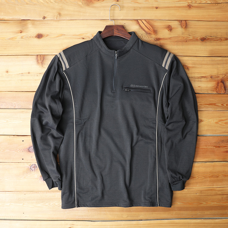 Value for money foreign trade tail single autumn and winter outdoor sports plus velvet T-shirt men's large size overalls warm stand collar casual top