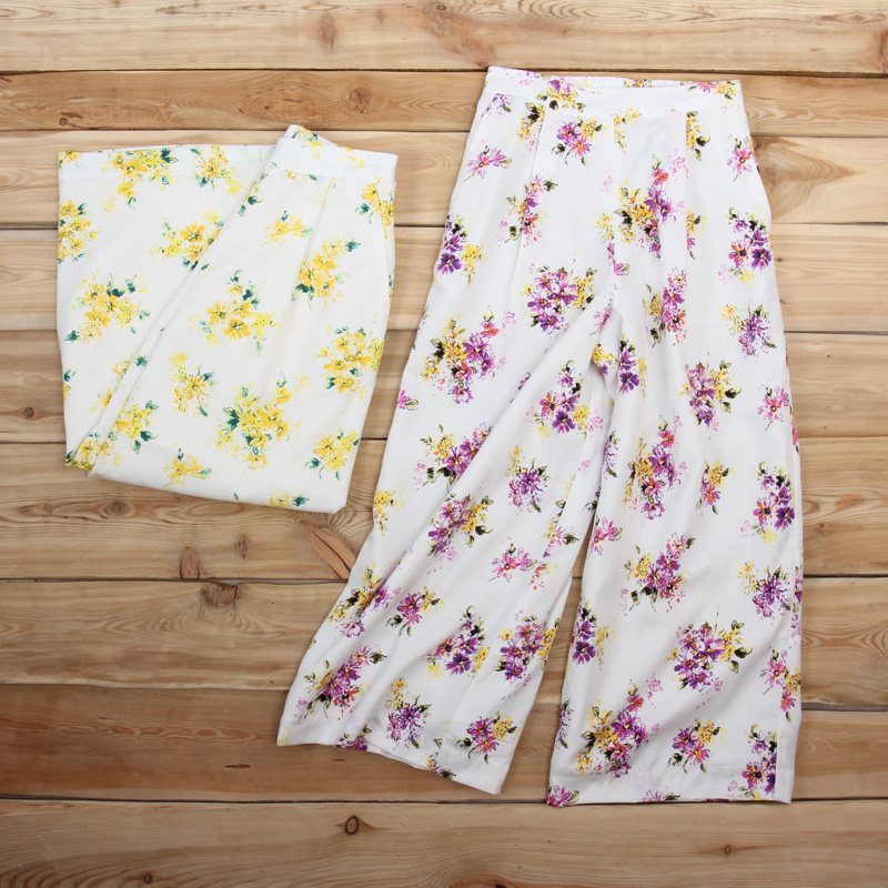 Ultra Worth Foreign Trade Color Broadlegged Pants Woman High Waist Tightness Waist Casual Pants Loose Straight Cylinder Rough Leg Summer Thin 100 lap