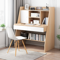Writing desk with bookshelf rental desk computer desktop table home small bedroom storage rack integrated table