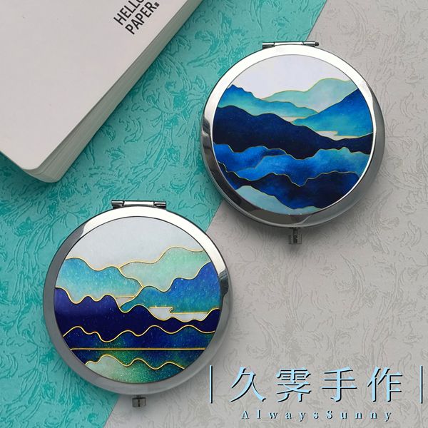 Original | Yunhe Mountain Cloisonne Enamel Cloisonne Metal Mirror Cosmetic Mirror Handmade DIY Non-Heritage Group Building Material Package