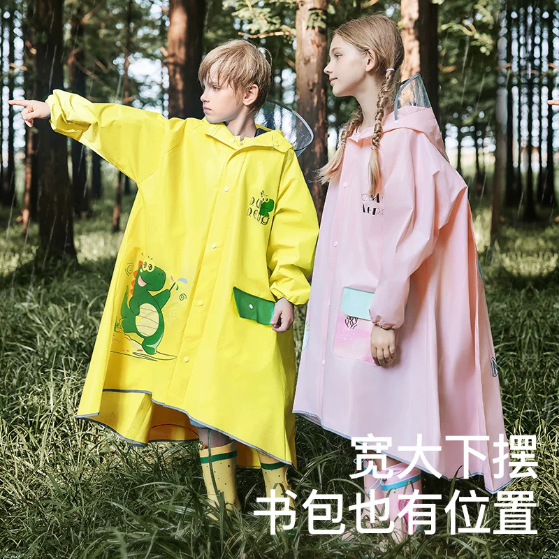 Raincoat for boys for early age, backpack for students