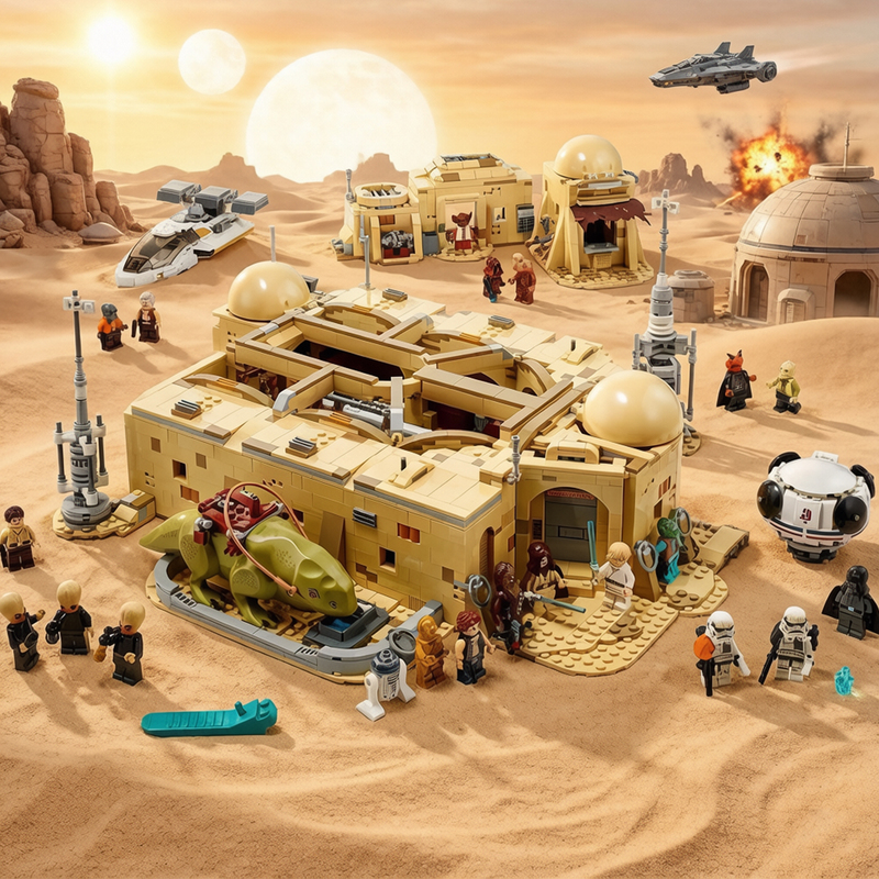 Moss Eisley Cantina Imperial Shuttle Walking Machine Four Spacecraft Robot Starship Building Blocks