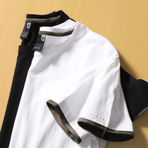 Simple not simple camouflage stitching summer Men cotton simple basic short sleeve T-shirt tide T2994