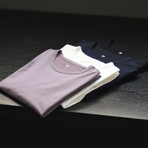 T1900 island country tail machine washable fabric autumn mens round neck solid color long sleeve base shirt T-shirt