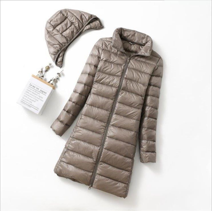Trendy Cross-Border Plus-Size Mid-Length down Jacket with Detachable Hood, Women's Coat, Korean Style, Slim Fit, Lightweight Trendy Cross-Border Plus-Size Mid-Length down Jacket with Detachable Hood, Women's Coat, Korean Style, Slim Fit, Lightweight